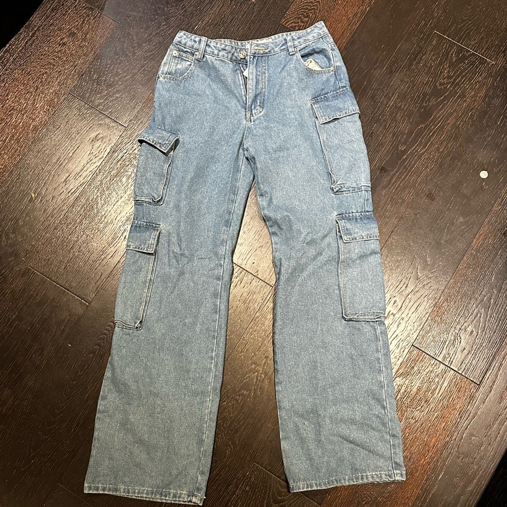 Straight Leg Cargo Jeans Size M US